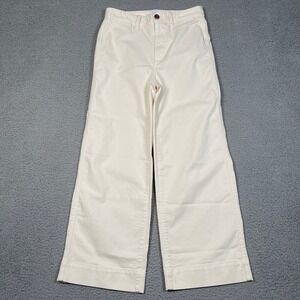 Gap Jeans Womens Size 2 Off White High Rise Wide Leg Crop Beach Preppy Feminine